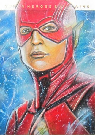 Cryptozoic Dc Czx Heroes And Villains 1/1 Sketch Flash By Mohammad Jilani