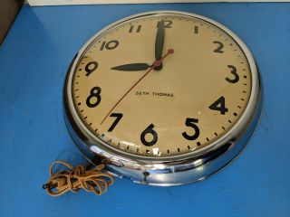 Vintage Seth Thomas Clock Electric Model E877 - 003 Usa Bubble Clock