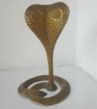 7 " Snake Cobra Bronze / Brass Antique Vintage Figure Statue Old Metal