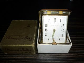Vintage Phinney Walker Wind - Up Travel Alarm Clock - Semca Clock Co.  Germany 50th