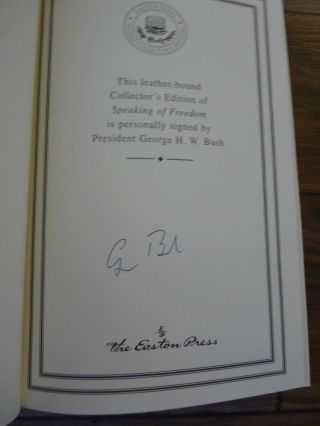 George H.  W.  Bush Signed Autographed Speaking Freedom Ltd Ed Book Bas Certified