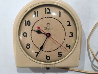 Vintage Telechron Round Electric Wall Clock - Model 2h07 - Looks Great