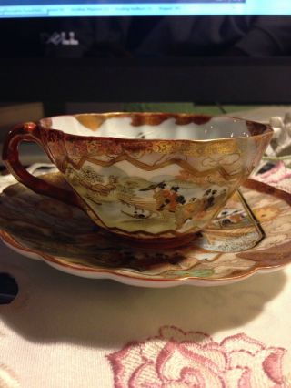 Vintage Japan? Hand Painted Teacup Tea Cup & Saucer,  & Elegant