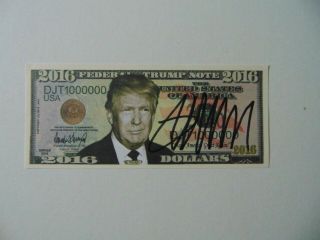 " 45th Us President " Donald Trump Signed 2016 Federal Trump Note Todd Mueller
