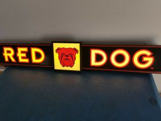 (vtg) 1995 Red Dog Beer Light Up Back Bar 50 " Sign Game Room Man Cave Rare