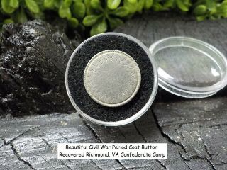 Old Rare Vintage Antique Civil War Relic Button Recovered Richmond,  Virginia
