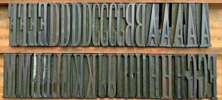 Vintage 108 Wood Letterpress Print Type Block Upper Case Letters Numbers 2 