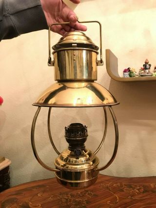 Vintage Ideal Brenner Brass Hanging Oil Lamp/farm House Lamp /marine/ship Cabin