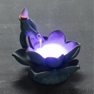 Lotus Led Light Backflow Incense Burner Fragrance Ceramic Incense Burner