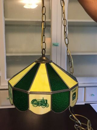 John Deere Tiffany Style Hanging Lamp