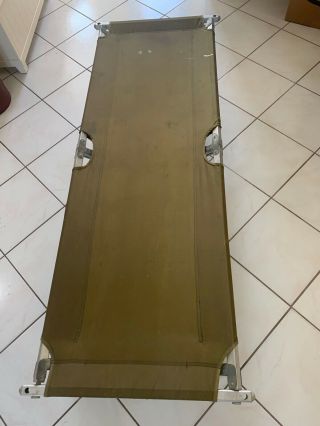Vintage Us Military Airline Instruments Folding Army Cot - Complete