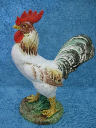 Vintage 1950s Uggo Zaccagini Italy Ceramic Rooster Figurine Ornament A1857