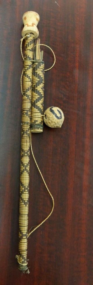 Awesome Vintage Coushatta Indian Double Weave Blow Gun Dart Quiver Rare
