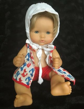 Vintage Gotz Puppe Baby Boy Doll Anatomically Correct Drink & Pee 16” Blonde