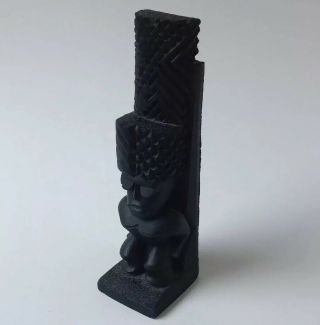 Coco Joes 1967 Black Lava Figurine Tiki Bar God Statue Hawaii Souvenir Vintage