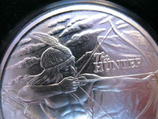 1 - Oz Buffalo Bison Hunter Native American Tribal Indian Coin Silver.  999,  Gold