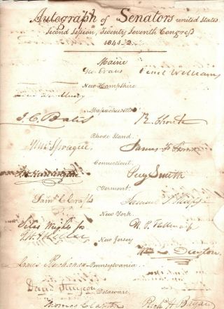 1841,  John Quincy Adams,  James Buchannan,  J.  C.  Calhoun,  Others,  Signed Memorial