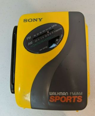 Sony Walkman Sports Portable Cassette Tape Player Radio Wm - Sxf30 - Vtg