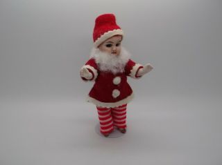 Antique German Porcelain Biscuit Doll Christmas With Costume Glass Eye