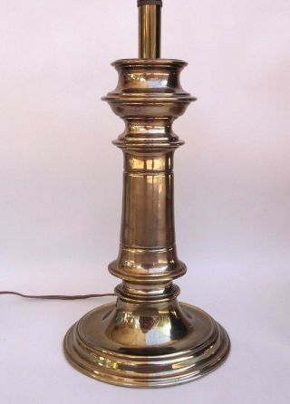 Vintage Stiffel Oval Brass Buffet Table Lamp With 3 - Way Light 23 " Tall