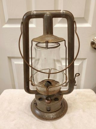 Antique C T Ham Glass Fount Kerosene Tubular Lantern Not Dietz Sg&l Buhl
