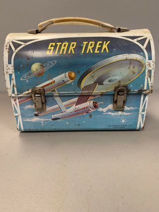 Vintage 1968 Star Trek Dome Top Metal Lunch Box Aladdin Industries