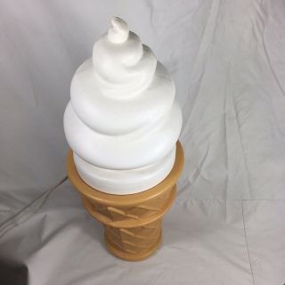 Big Safe - T Ice Cream Cone Vintage Huge White Light Up Soft Serve Huge 26 Inches