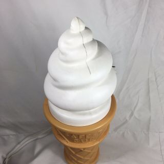 BIG Safe - T Ice Cream Cone Vintage Huge White Light Up Soft Serve HUGE 26 inches 3