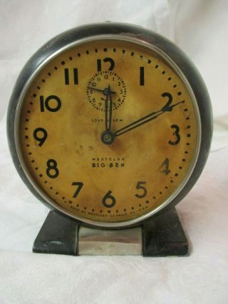 Vintage Westclox Big Ben Windup Alarm Clock Model S 4d Runs