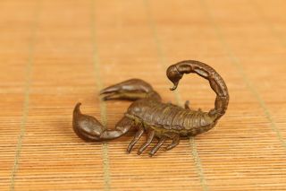 Unique Chinese Old Red Copper Handmade Scorpion Statue Figure Collectable