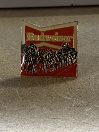 Vintage Budweiser Clydesdale Pin Pinback Wagon Team Horses
