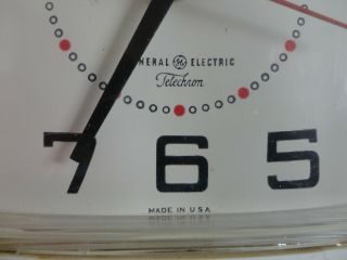 Mid Century Modern 50s GE General Electric Telechron Wall Clock 2H110 Corded 2