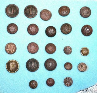 Civil War Uniform Buttons,  Dug In Battle/camp Sites In Middle Tennessee,  23 Ea.