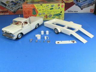 Rare Amt 1360 1960 Ford F - 100 Pickup Truck & Trailer Nicely Built