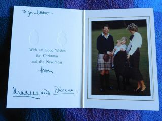 Prince Charles And Princess Diana - Wonderful Signed Christmas Card