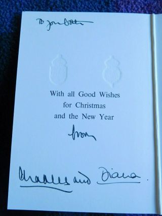 Prince Charles and Princess Diana - wonderful signed Christmas card 2