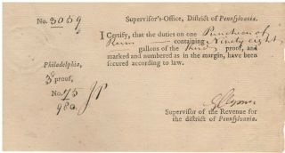 Manuscript Document Signed By George Clymer,  Signer Of Declaration W/coa