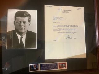 John F Kennedy Jsa Authentic Letter Of The Senate