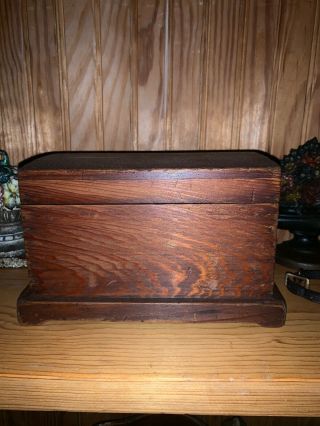 Vintage Hand Made Small Wood Chest Trunk Or Document Jewelry/trinket Box Wooden