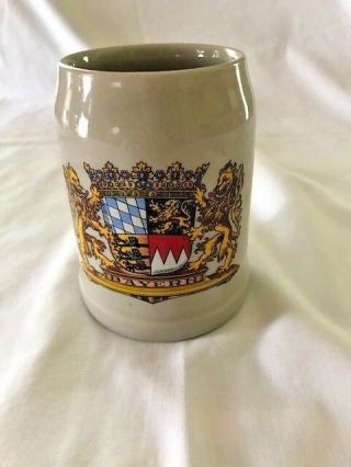 Vintage Bayern Germany Coat Of Arms.  5 Liter Beer Stein Glazed