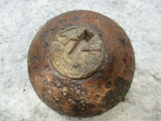 Civil War Dug 12 Pounder Artillery Shell With A Unpunched Bormann Fuse