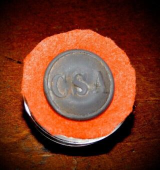 Confederate States Of America Coat Button Recovered In Virginia