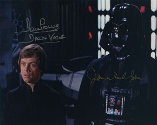 James Earl Jones & Dave Prowse Signed Darth Vader Star Wars Photo Beckett Bas