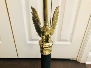 Vtg,  Federal Style,  Metal & Wood Eagle Table Lamp,  Brass & Silver,  Americana