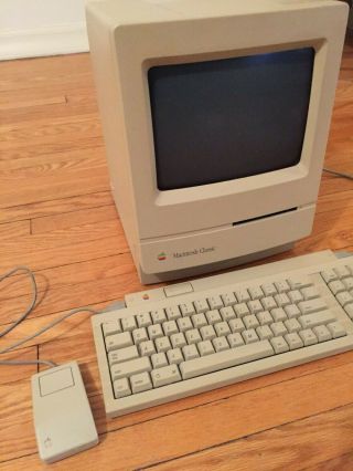 Vintage 1991 APPLE Macintosh FULLY MAC Classic Mouse & Keyboard OS 6.  0.  7 2