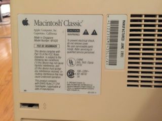 Vintage 1991 APPLE Macintosh FULLY MAC Classic Mouse & Keyboard OS 6.  0.  7 3