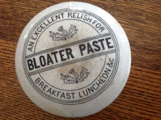 Antique 2 - Piece " Bloater Paste " Pot With Thistle Design