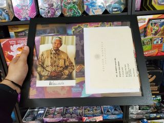 Nelson Mandela Signed Photograph With Letter South African President
