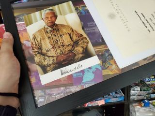 Nelson Mandela signed Photograph With letter South African President 2