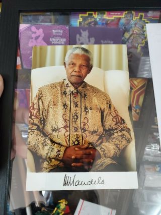 Nelson Mandela signed Photograph With letter South African President 3